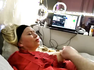 A mature bitch is pulled hard by the nipples to the heights of orgasm))